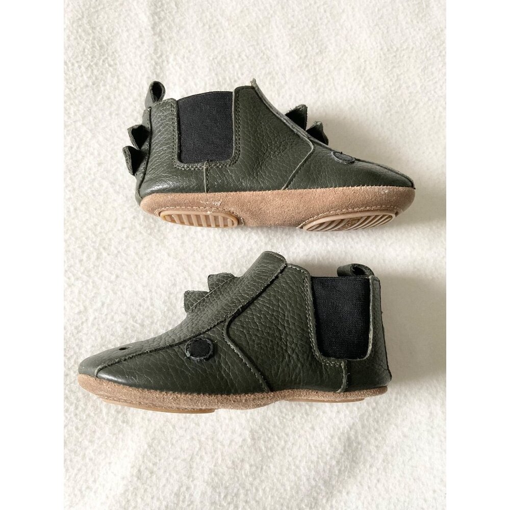Liewood BEST US7.5 booties Edith Leather Slippers DINOSAUR GREEN WALKER - Picture 4 of 7